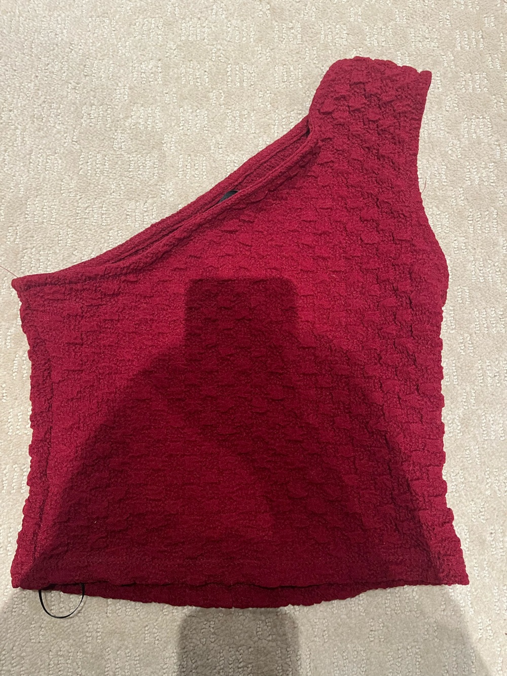 Urban Outfitters Textured Knit Tube Top in Deep Red
